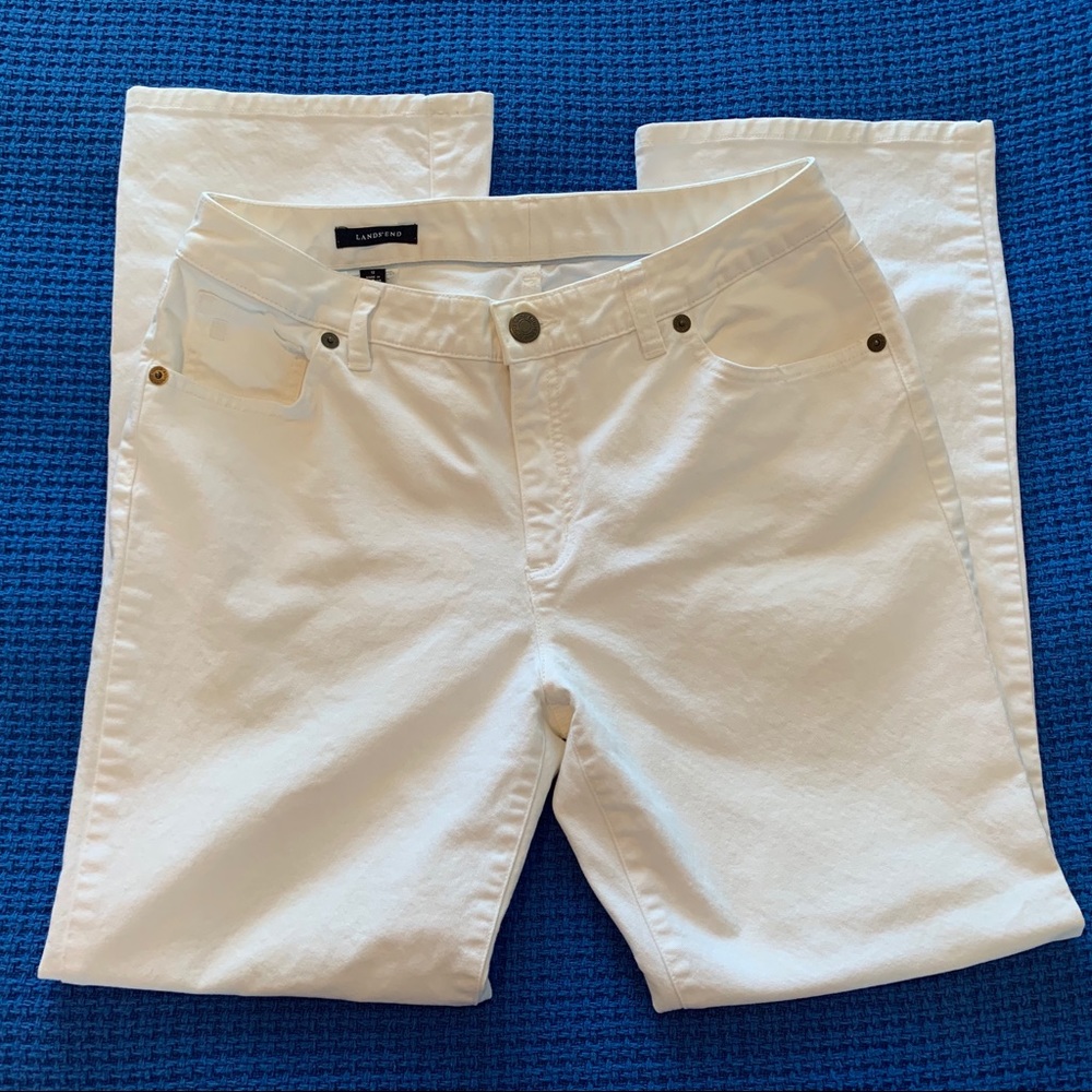 Lands End boot cut jeans white